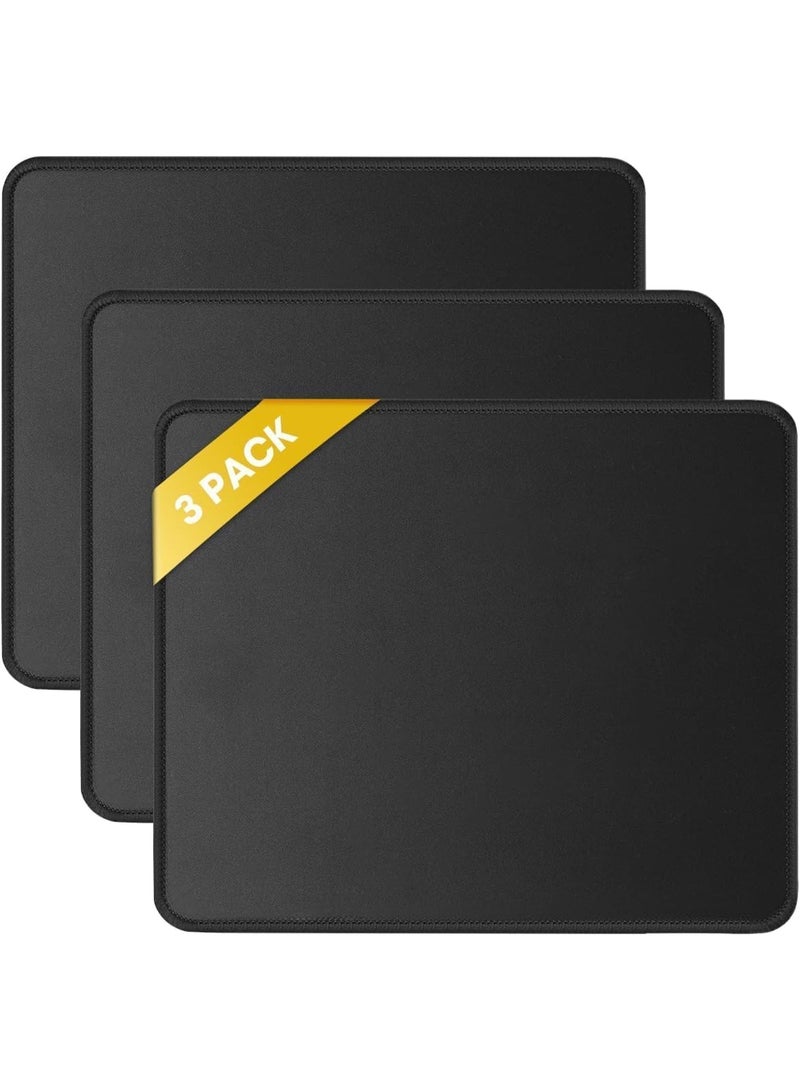 ChicAbode 3 حزمة الراحة الألعاب ماوس باد, غير انزلاق مطاط ماوس باد للمكتب, الكمبيوتر المحمول الكمبيوتر المحمول ماوس باد, غسالة السائبة ماوس باد للمنزل, مكتب, 10.2x8.3x0.16 بوصة, أسود - Image 1